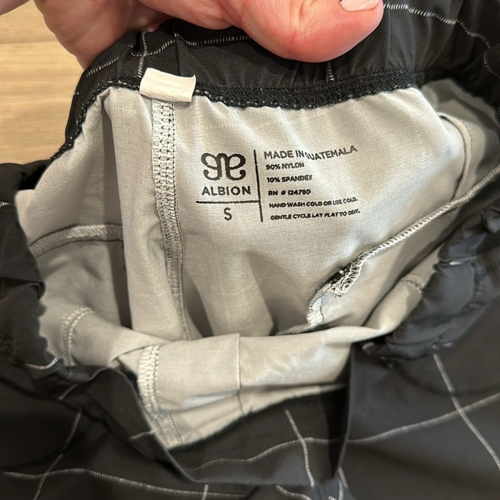 ALBION Black Windowpane Jetsetter Nylon Lightweight Jogger Pant Sz Small Petite - Picture 8 of 14